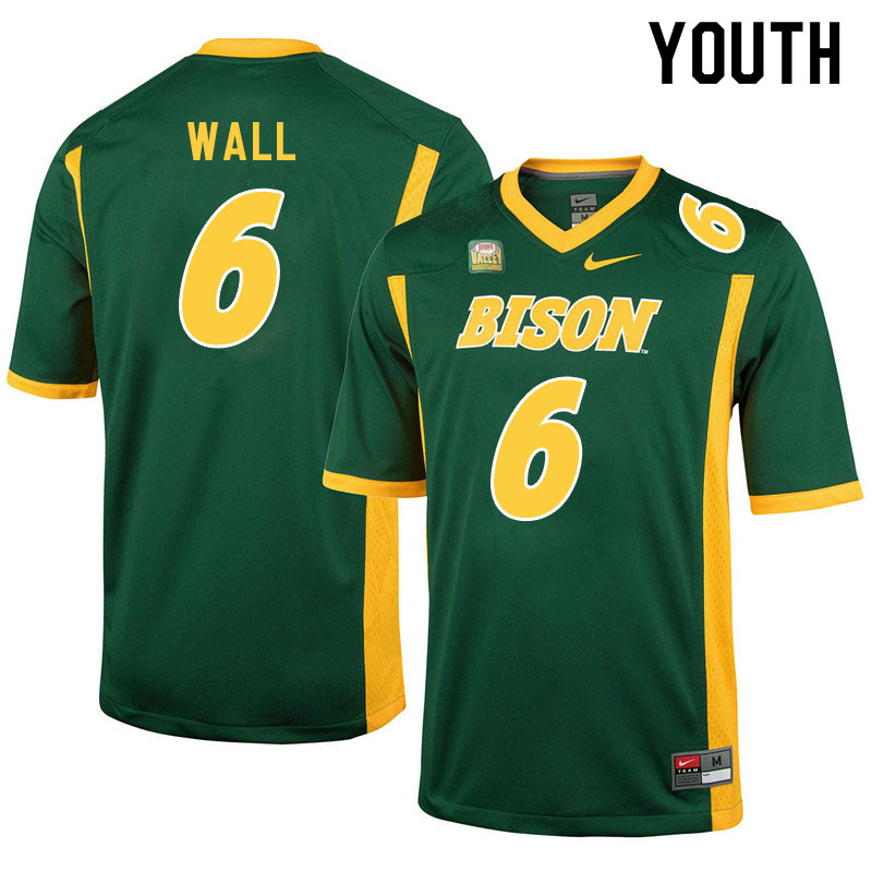 Youth #6 Cedric Wall North Dakota State Bison College Football Jerseys Sale-Green